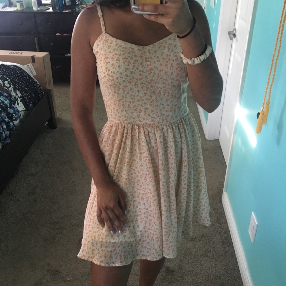 Orange dress with little flowers!